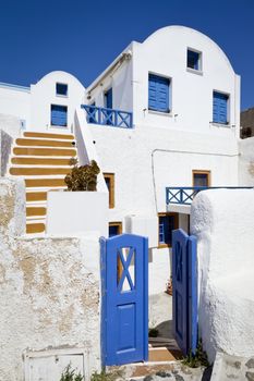 A white house under a deep blue sky Santorini