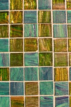 Blue and Green Multi Color Tile Mosaic that can be used as a background
