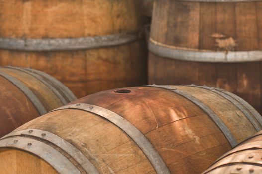 Barrel used to store vintage Wine