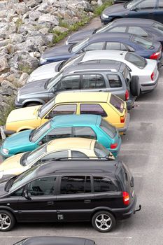 Cars parked on a parkinglot