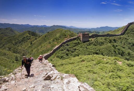 The Great Wall of China between Jinshanling and Simatai, July 20 2010. The Great Wall of China is the biggest man made structure in the world.