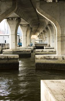 Image of a modern bridge taken from a futuristic angle 