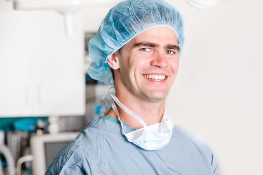 A portrait of a surgeon in an operating room