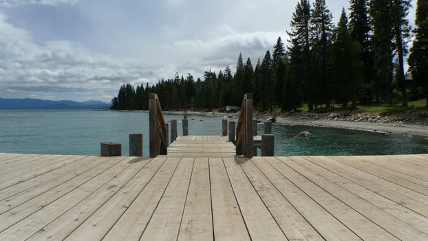 view from the deck into the water