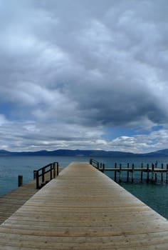 view of the water at the end of the deck