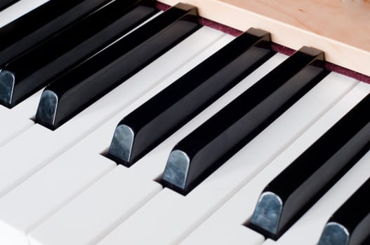 Shot of piano, blacj and white keys