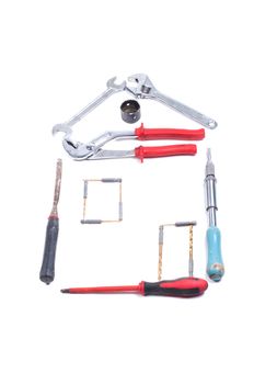 Shot of conceptual photo with building tools