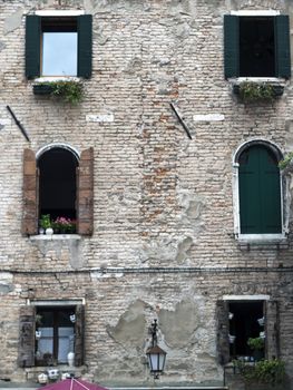 Facade of building at Piazza Campo dei Frari - Venice Italy