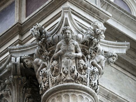 Capital from Fa�ade of San Rocco Church - Venice Italy