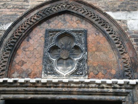 Detail from old venetian building - Venice Italy