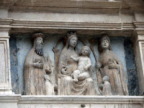 Architectural detail from old venetian building - Venice Italy