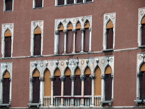 Windows creating a unique atmosphere of Venice