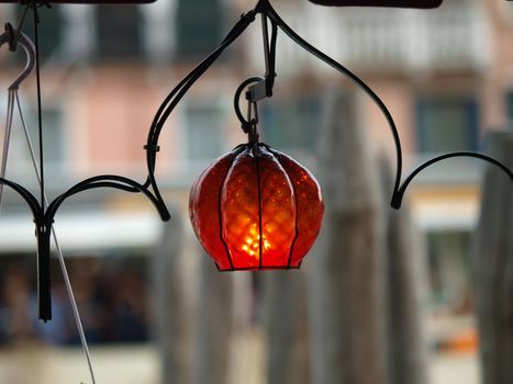 Atmosphere of Canal Grande by lamplight - Venice Italy