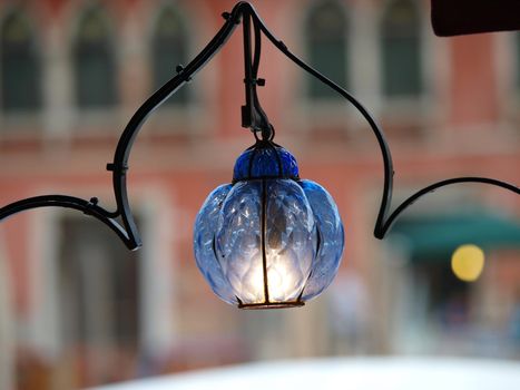 Atmosphere of Canal Grande by lamplight - Venice Italy