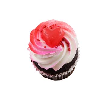 Valentines cupcake isolated on a white background