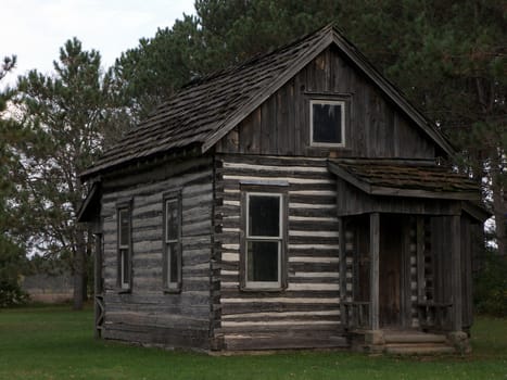 Empty and desserted old cottage home in the country