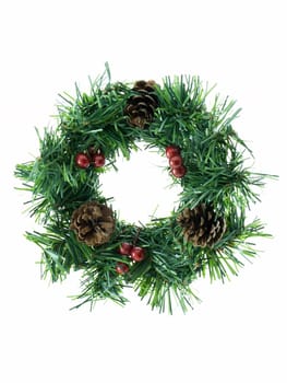 Christmas wreath isolated on a white background