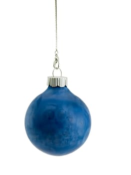 Blue christmas ornament isolated on a white background