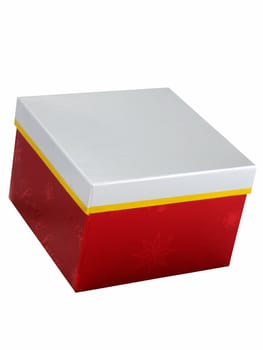 Christmas gift box isolated on a white background