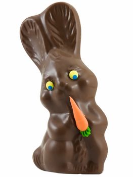 Chocolate easter bunny isolated on a white background