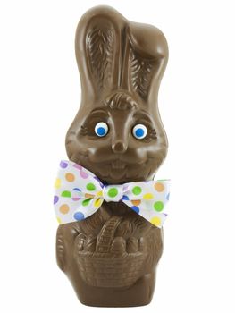 Chocolate easter bunny isolated on a white background