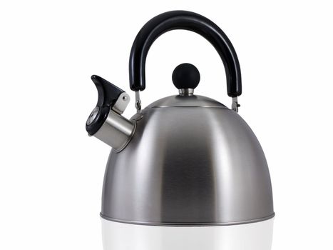 Tea kettle isolated on white with a soft reflection