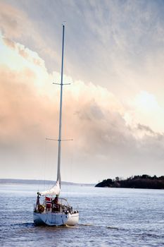 A small sail boat near Fredrikstad, Norway