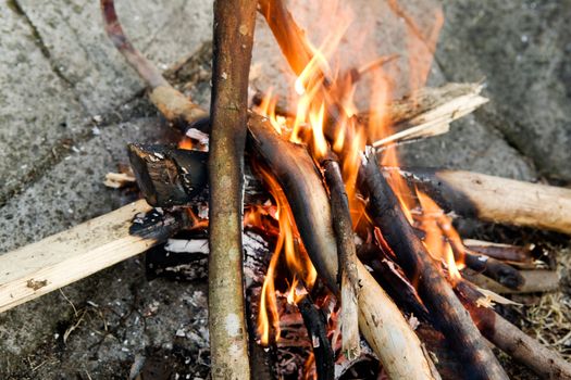 A close up image of a campfire