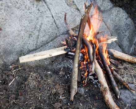 A close up image of a campfire