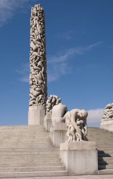 The monolith sculpture at the Vigeland museum, Oslo Norway