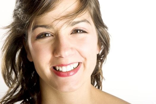 Portrait of a happy beautiful young woman laughing