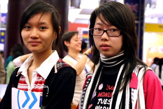 group young students from vietnam - international educational fair - hanoi