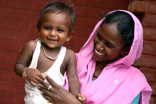 Woman with boy - India