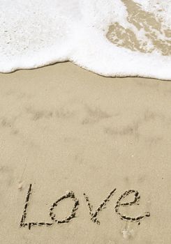 Love written in the sand with wave 29