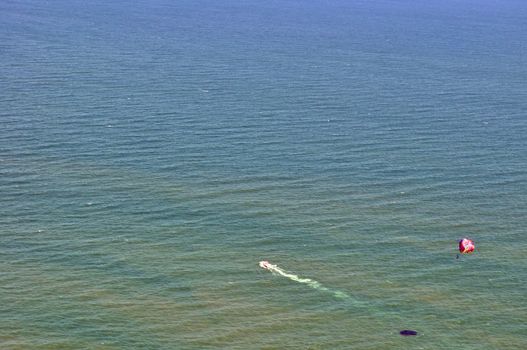 Parasailer on the ocean