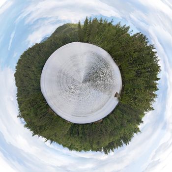 A 360 degree panoramic view of the lower Saranac Lake area located in the Adirondacks.