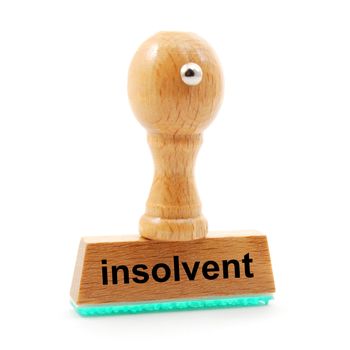 insolvent stamp showing bankruptcy concept with copyspace