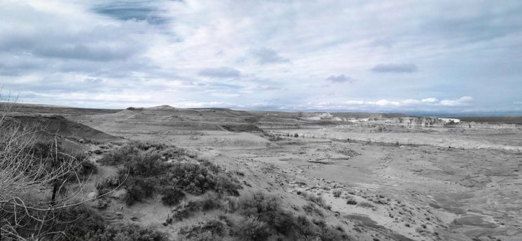 Infrared panoramic landscape taken close to the Lake Powell in Arizona