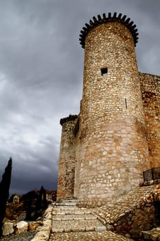 Castle in Spain, medieval building.