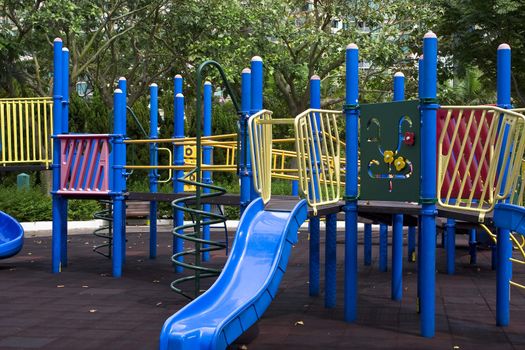 colorful playground and no body in hong kong