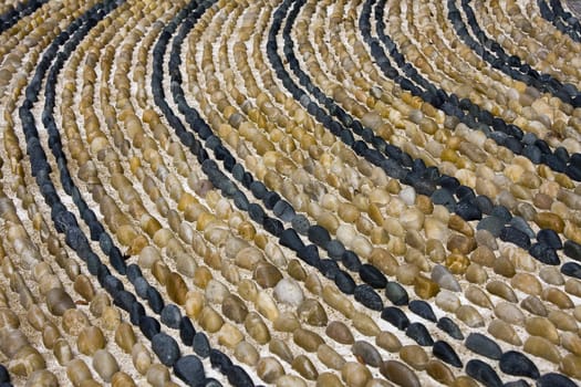 Pebble Stone path in an asian garden 