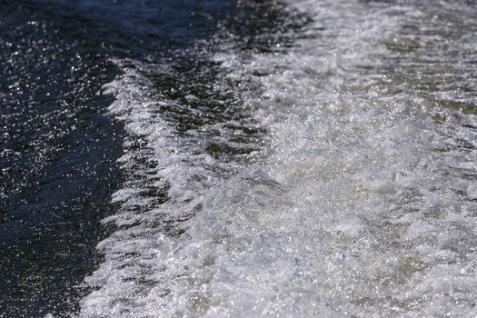 The wake from a boat