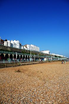 A view of the seafront in Brighton.
