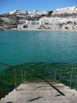 A view of the sea from Puerto Rico in Gran Canaria.