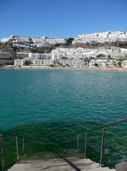 A view of the sea from Puerto Rico in Gran Canaria.