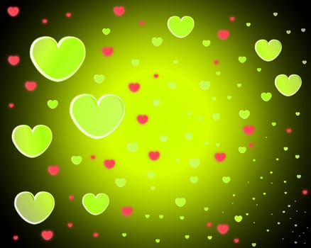 A collection of love hearts for romantic concepts.