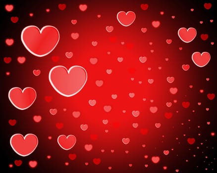 A collection of love hearts for romantic concepts.