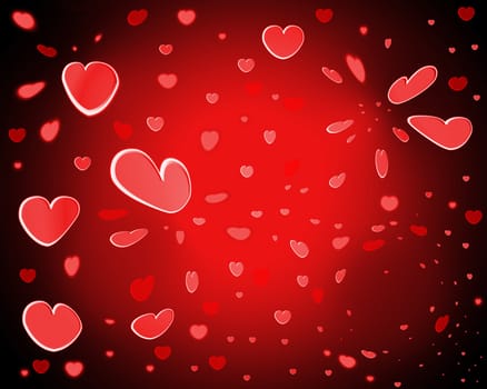 A collection of love hearts for romantic concepts.