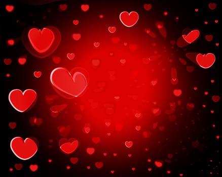 A collection of love hearts for romantic concepts.