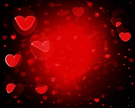 A collection of love hearts for romantic concepts.
